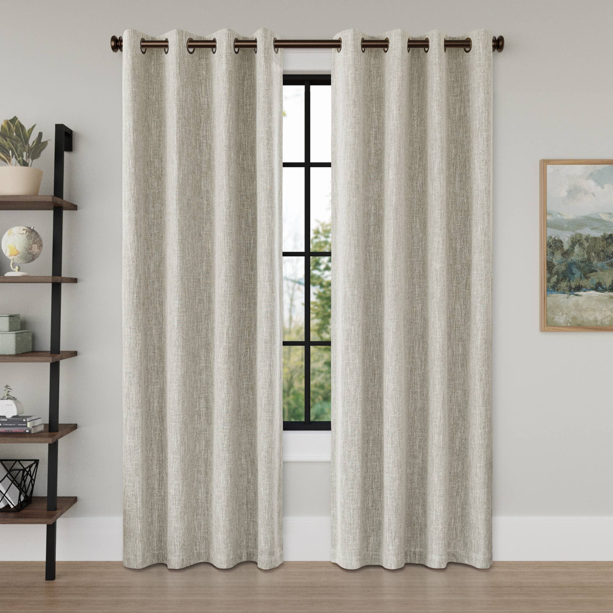 Awesome Home – Großhandel Vorhang – Verdunkelungsvorhänge mit Leinenstruktur und Ösen, 2 Paneele27