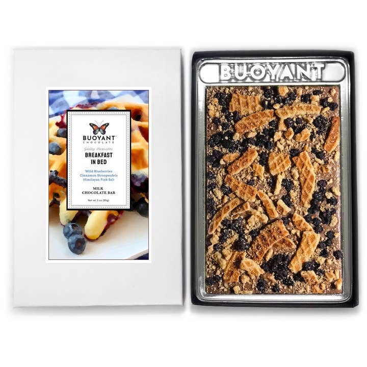 Breakfast in Bed - An Artisan Chocolate Bar for wholesale by Buoyant Chocolates & Confections