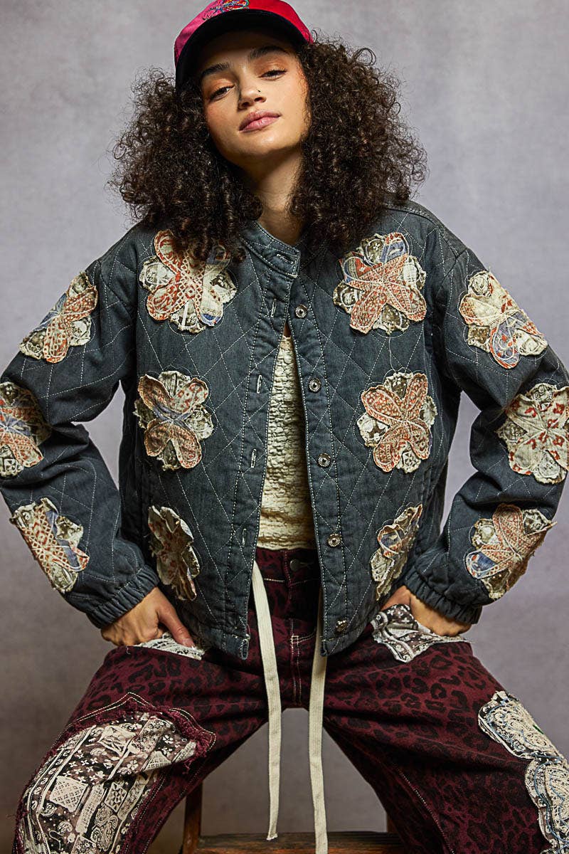 Pol Clothing - Wholesale Jacket - Women's - Mock neck balloon sleeve oversized fit quilted Jacket21