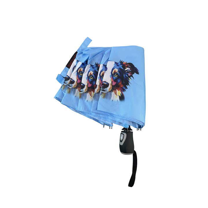 Multi Border Collie Dog Print Umbrella (Short) for wholesale on Faire3