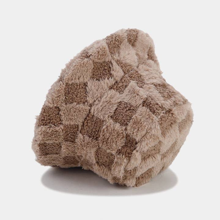 Dipped Shop – wholesale Bucket hat – Women's – Winter Fuzzy Trendy Plaid Thick Warm Bucket Hat DP25G74614