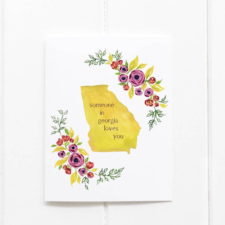 Iemand in Georgia Houdt van Je Aquarel Wenskaart voor wholesale door Huntington Letters