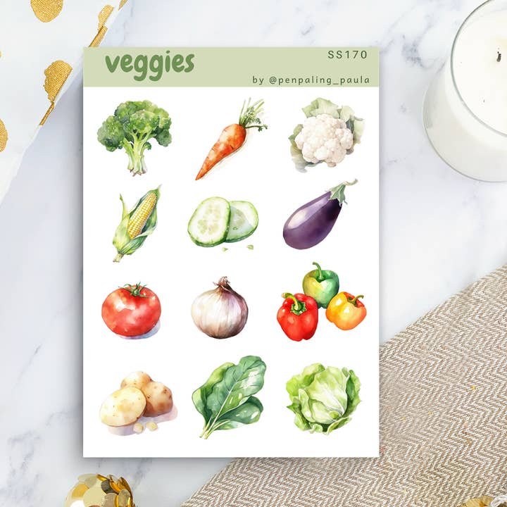 Penpaling Paula - Wholesale Sticker - Veggies - Sticker Sheet