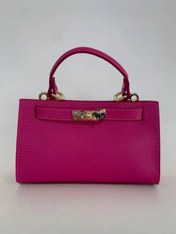 Bolsa Transversal Lolita de Couro Fúcsia por atacado de momo bags
