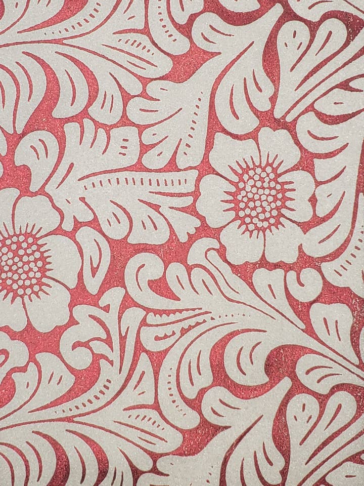 Indischer metallischer bordeauxroter Damast auf N27 Grau für den Großhandel von Aitoh Company