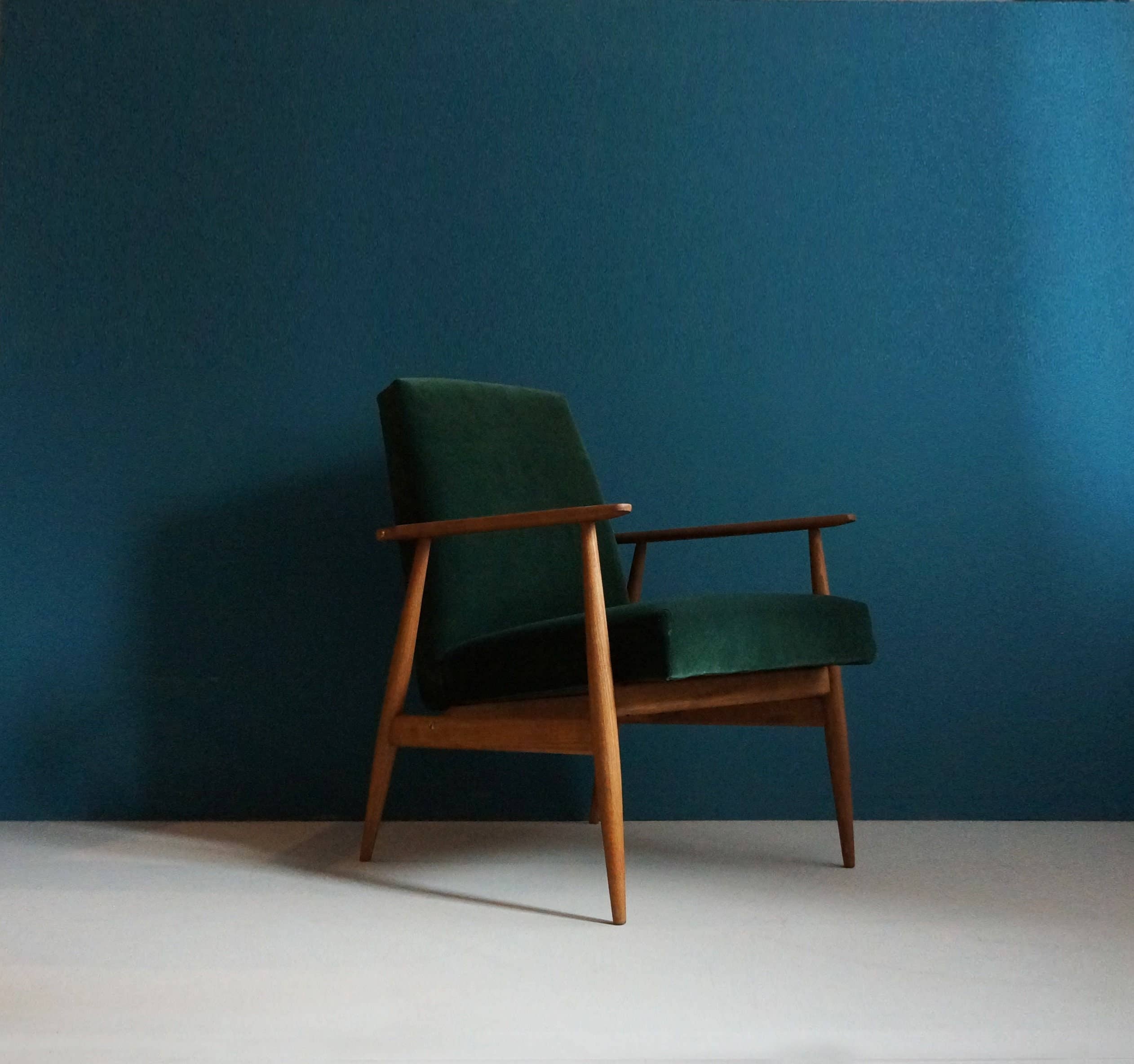 Workshop of Forms - Wholesale Chair - Vintage Armchair From Mid Century, Green Velvet Upholstery,4