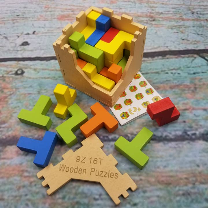 Wood Brain Puzzle 3D Box Building Block Toy for wholesale by MIAS SHOP
