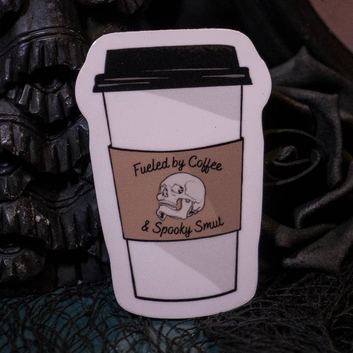 Autocolante de 3" Alimentado por Café e Smut Assustador por atacado de Smut & Stick