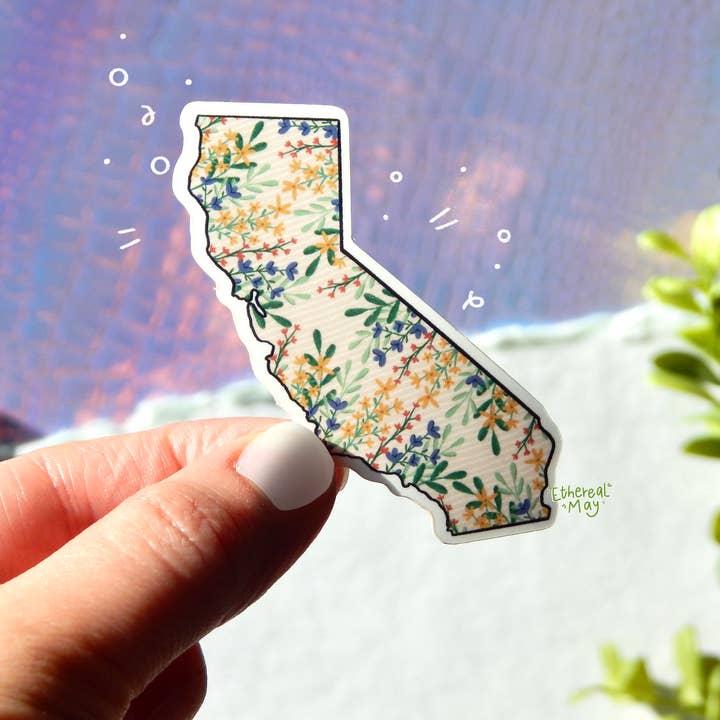 Autocollant Fleurs sauvages en fleurs de Californie pour la vente par Ethereal May