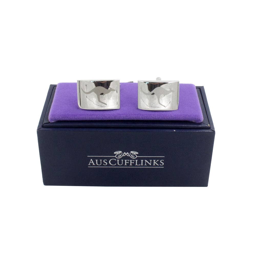 AusCufflinks - Wholesale Cufflinks - Silver Kangaroo Cufflinks1