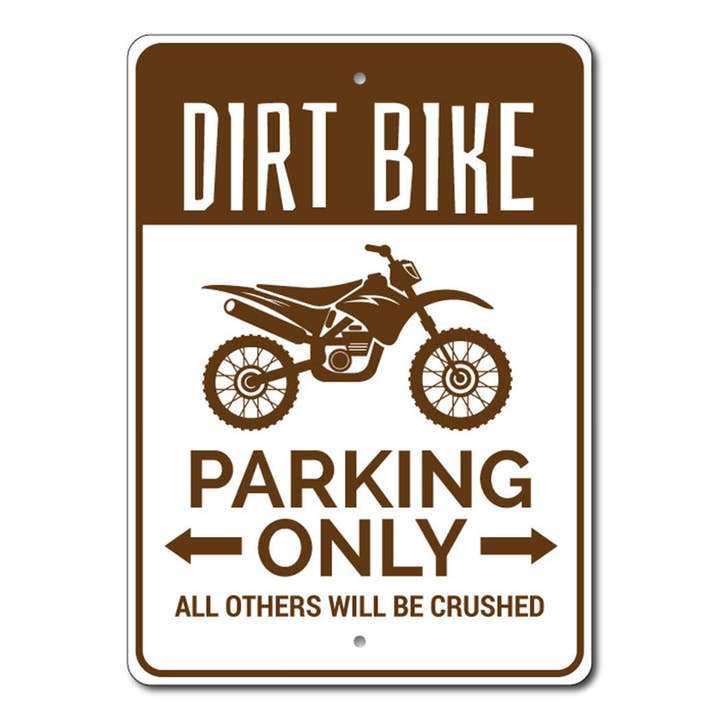 Dirt Bike Parking Sign for wholesale by Lizton Sign Shop, Inc