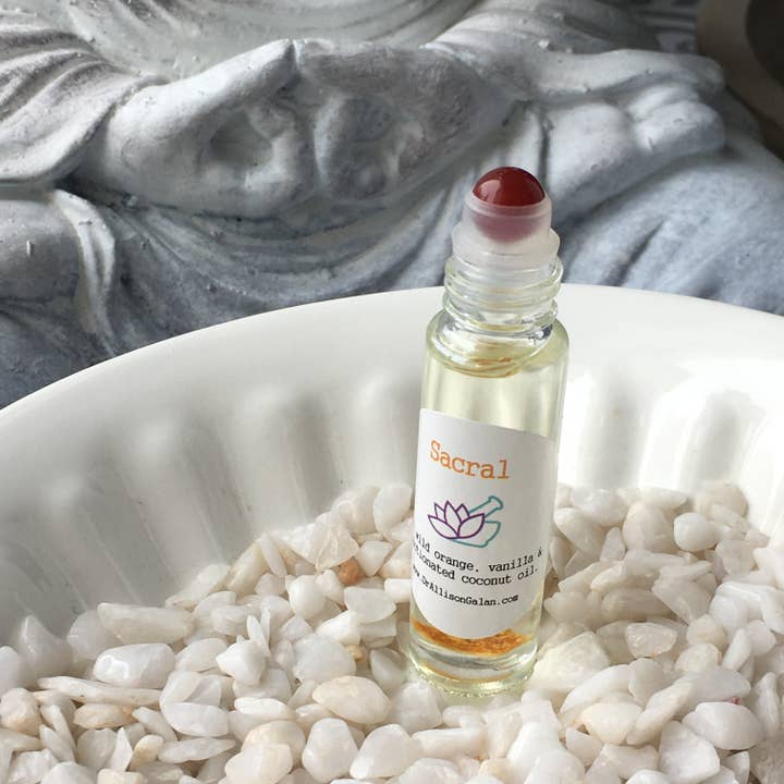 Chakra sacrale roll on per la vendita all'ingrosso da parte di Pura Vida Apothecary