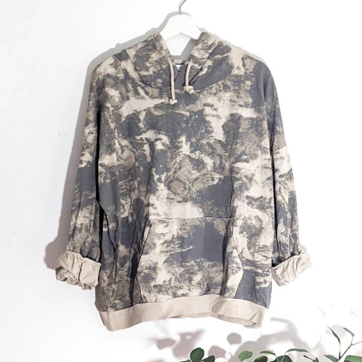 Hoodie with pouch pockets fusion snake print (S-M) for wholesale by Tempest Designs