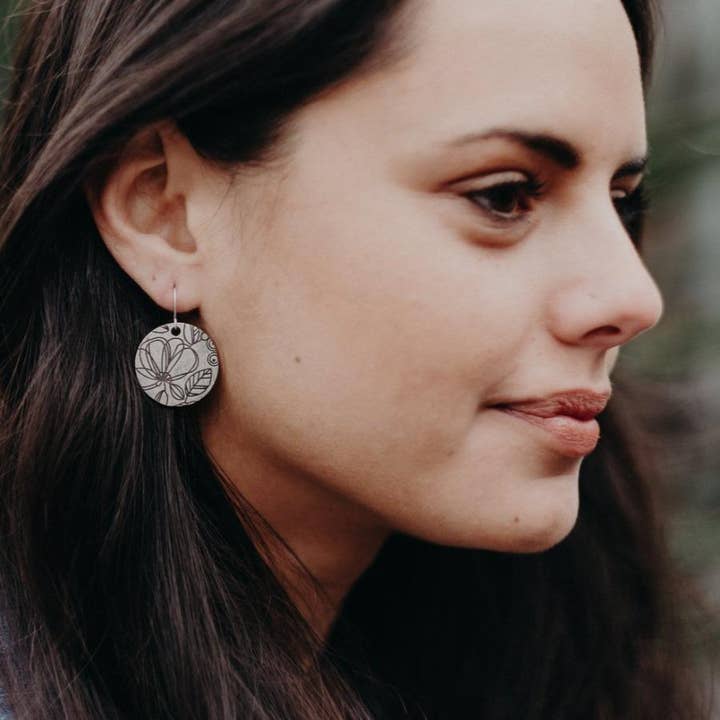 Flower Sketch Earrings for wholesale by Bec Stern