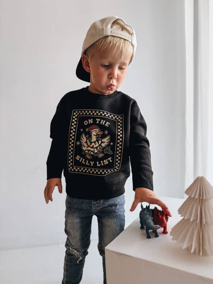 Raising Brave - Wholesale Sweatshirt - Kids - On the Silly List Crewneck- Toddler Sweatshirt1