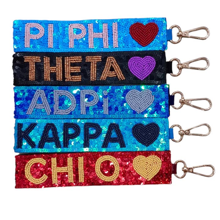 Curated Threads Greek - Wholesale Wristlet - Sequin Sorority Heart Wristlets6