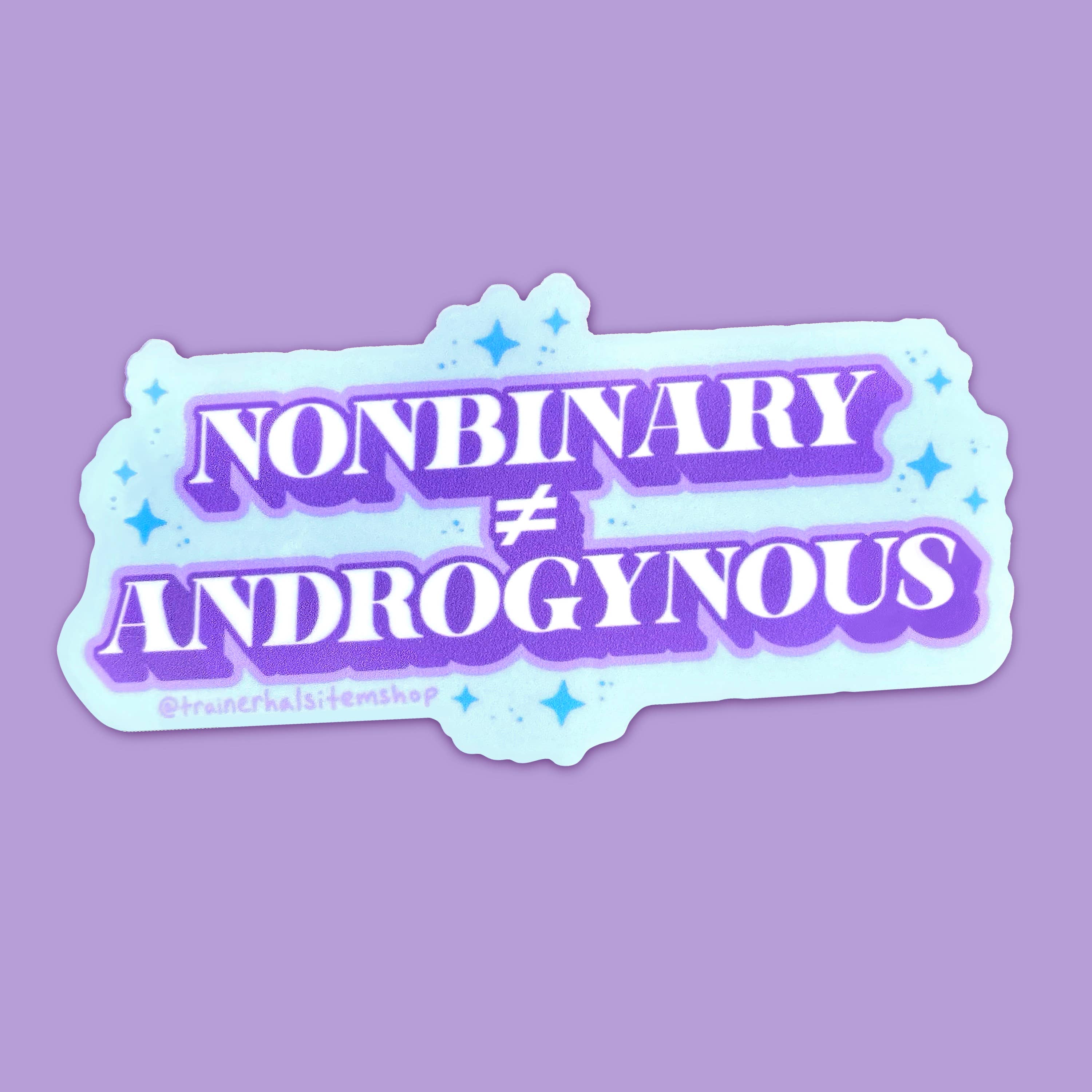 Trainer Hal’s Item Shop - Vente Autocollant - Autocollant de fierté trans non binaire Enby Y2K Décalcomanie Queer Genre0