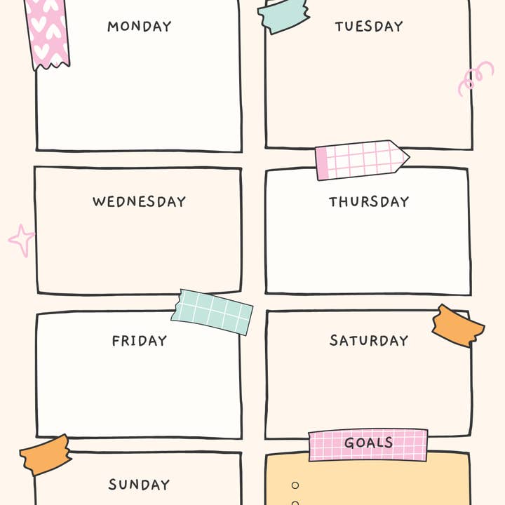 8x5 Weekly planner for work, home office, school, cats for wholesale by Missh Shop