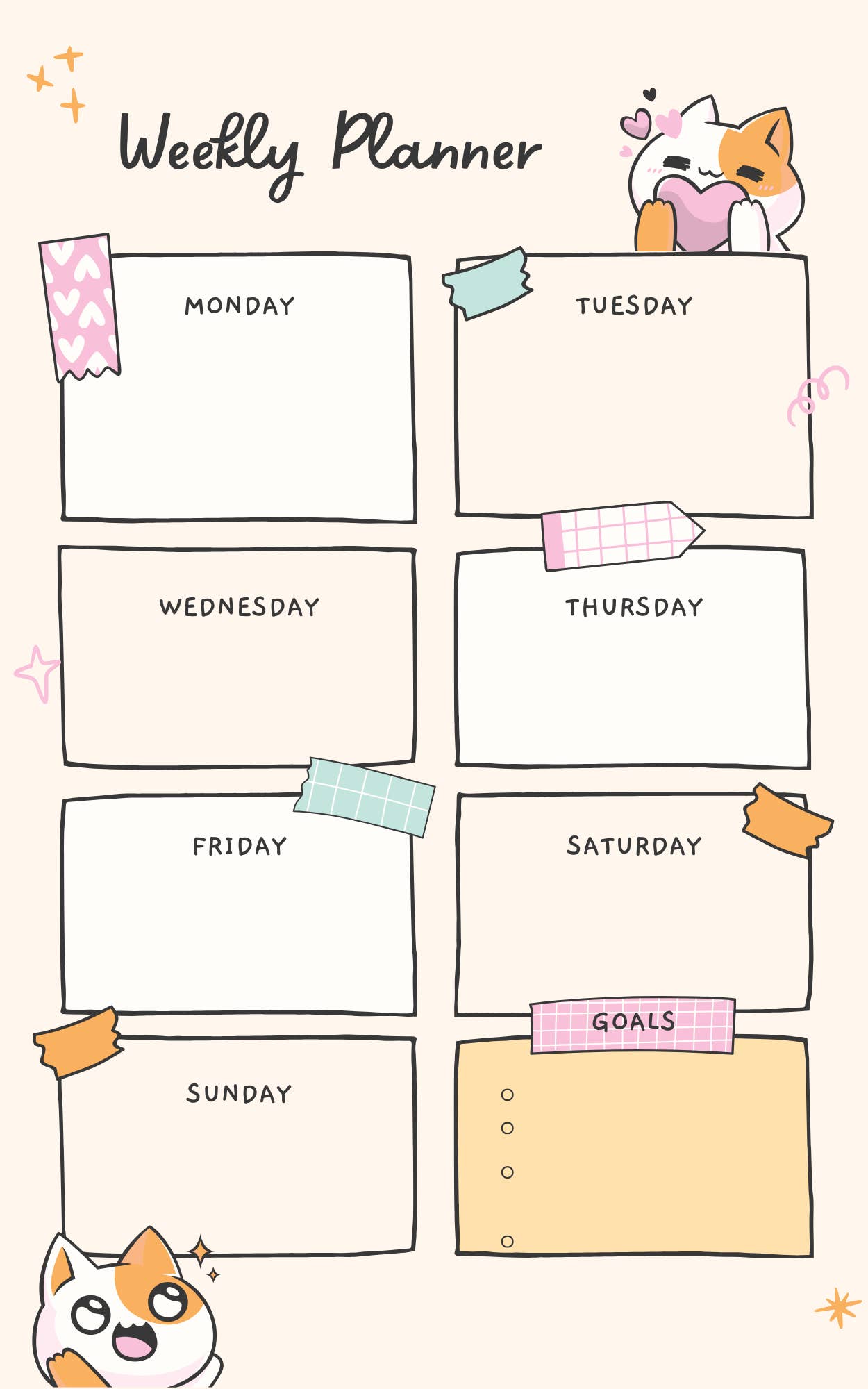 Planificador semanal de 8 x 5 pulgadas para el trabajo, el hogar, la oficina, la escuela, los gatos para venta al por mayor de Missh Shop