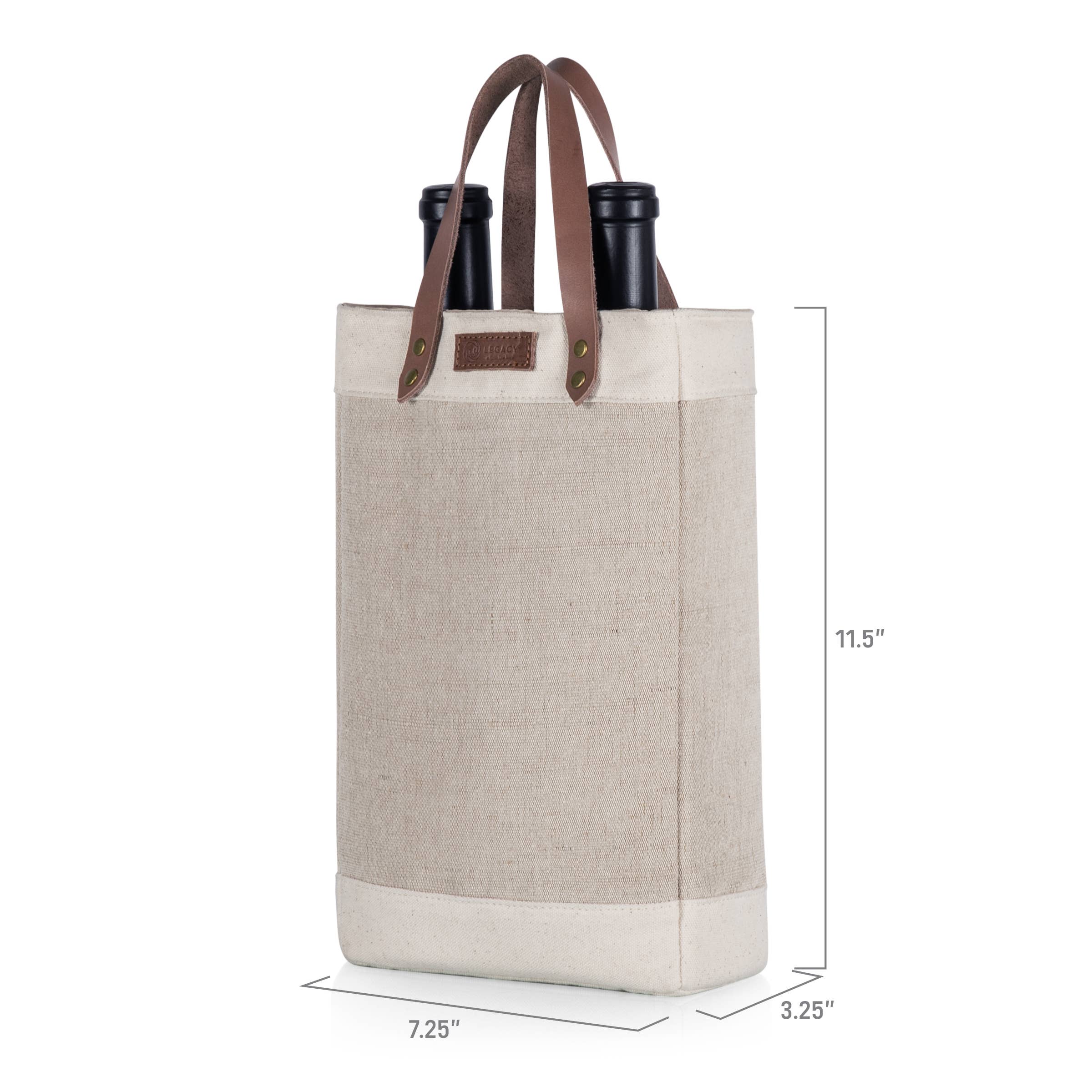 Beige Pinot - Jute 2 Bottle Insulated Wine Bag for wholesale on Faire8