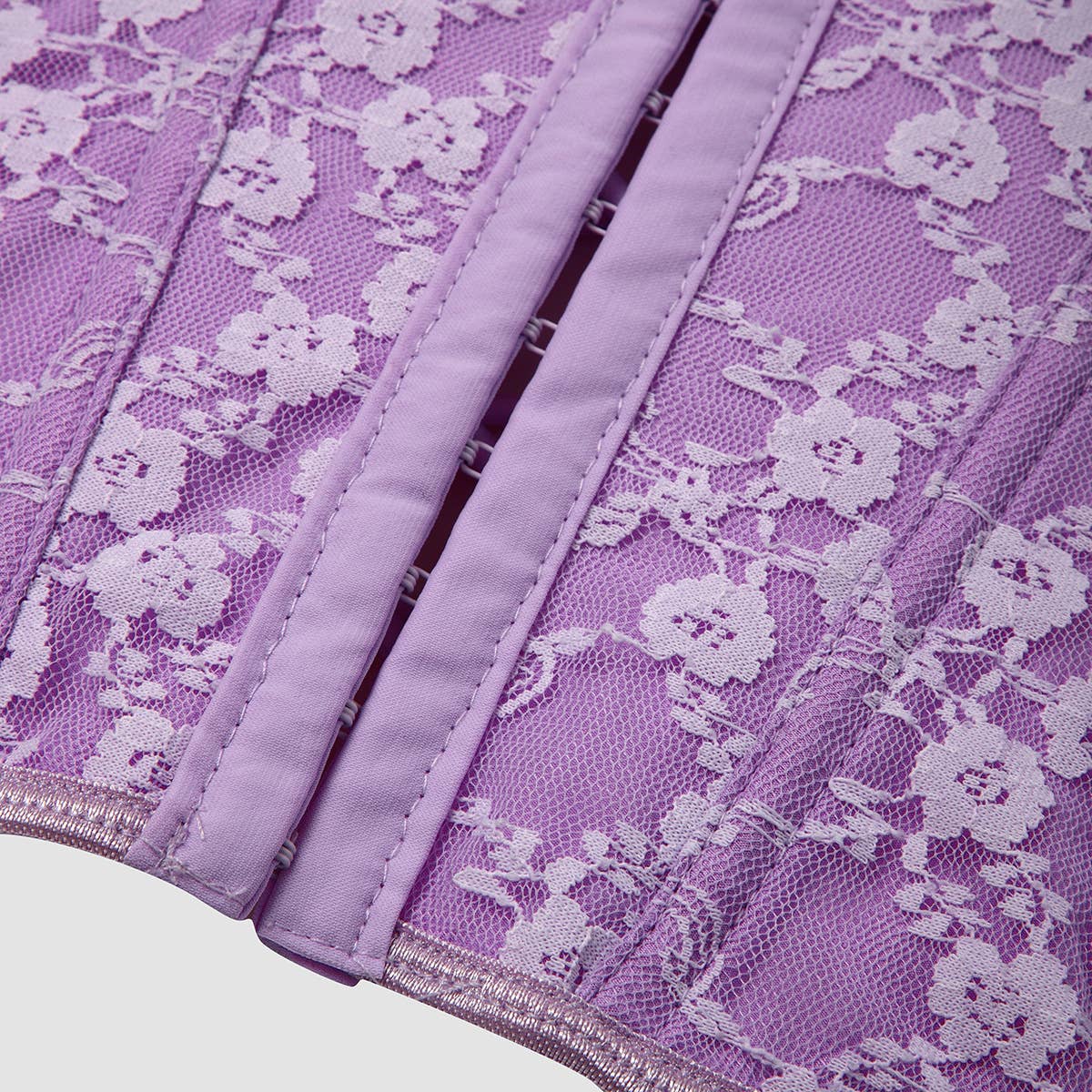 HIDDENBRAND - Wholesale Corset - Women's - Lace-Up Back Pink Lacy Corset26