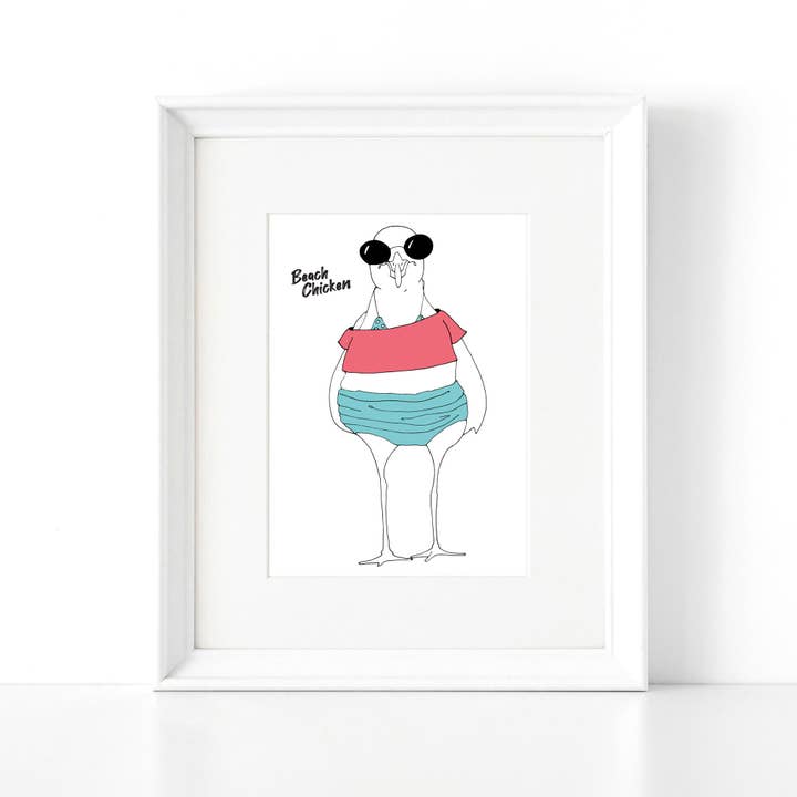 Here On Lake Huron - Vente Carte de vœux classique - Carte de voeux Summer Fun Card Beach Chicken
