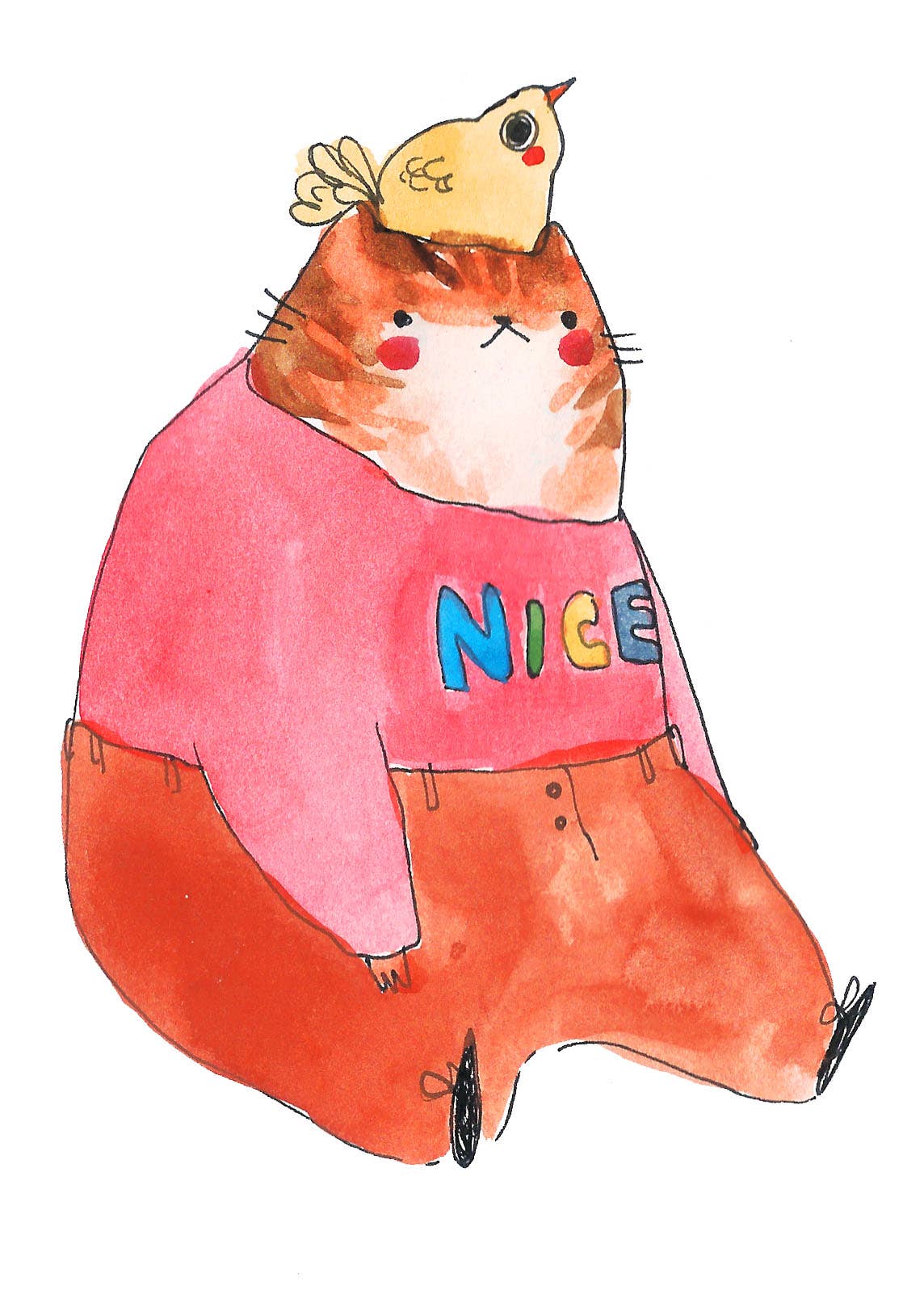 Rebekah Evans Art - Wholesale Art Print - Print - "Nice Cat"1
