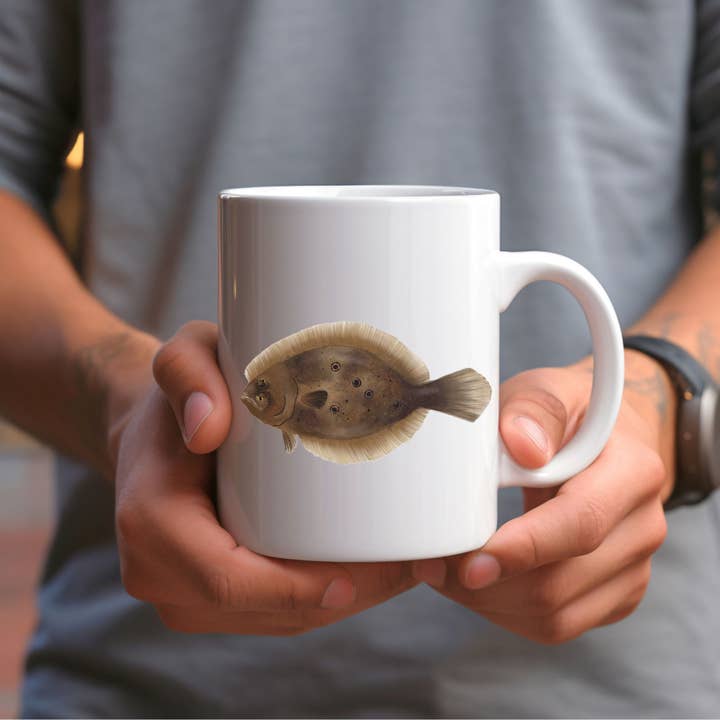 MerikaArt - Wholesale Coffee Mug - Flounder Fish Mug4