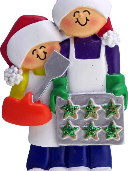 Family Baking Cookies for wholesale by Ornament Central
