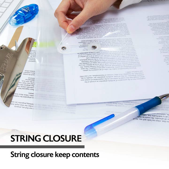 BAZIC Products - Wholesale Envelopes - String Envelope Letter Size Clear Top/Side Loading (2/Pack)1