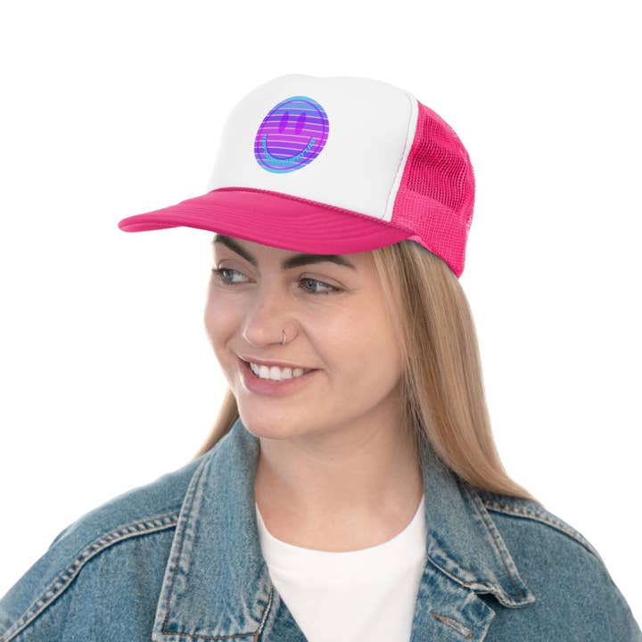 Happy Life Stuff – boné - Mulher por atacado – Chapéu Happy Spirit Happy Life, chapéu para o sol estético, chapéu tumblr sorriso, chapéu Trucker Vsco Menina, Chapéu de Camionista Rosa, Chapéu de Beisebol6