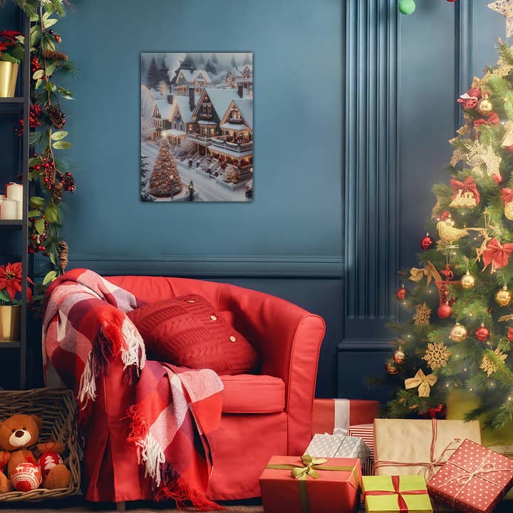 LumaBase - Wholesale Christmas Wall Art - Battery-Operated Lighted Wall Art - Christmas Town6