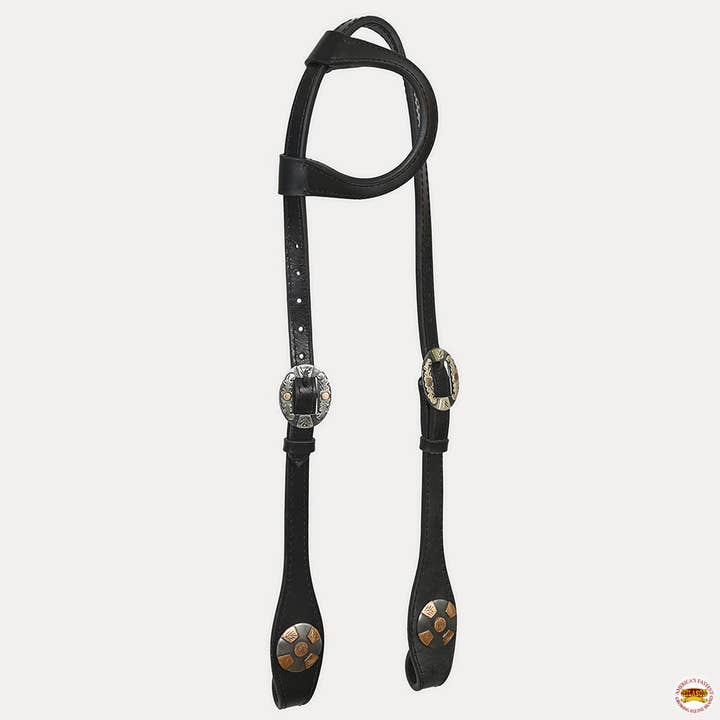 HILASON - Wholesale Horseback Riding Gear - Hilason Horse Genuine Leather One Ear Headstall Bridle GS Concho Black11