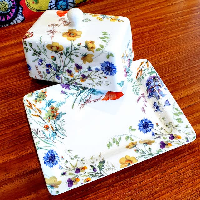 Field Flowers Butter Dish for wholesale by Rob Turner THE ART OF TABLEWARE