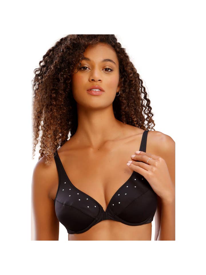 Black LASCANA Women's Rhinestone Embellished Multiway Unlined Bra for wholesale on Faire