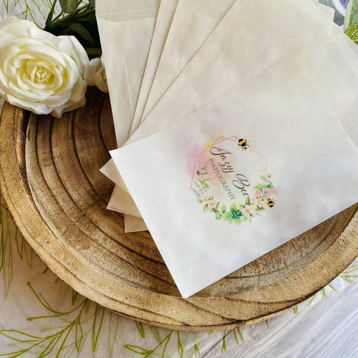 SR Creative Studio - Wholesale Gift Bag - Printed Glassine Bags for Wax Melts, Food, and Soap