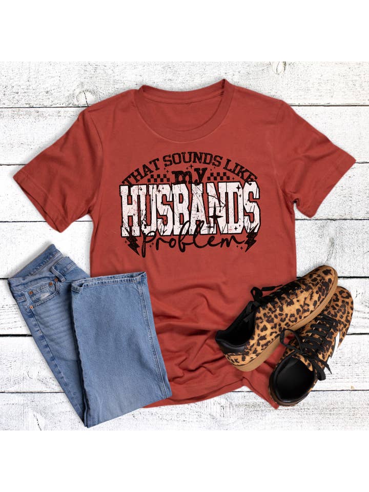 Óxido. Camiseta Gráfica Divertida Problema de Mi Marido de venta al por mayor en Faire