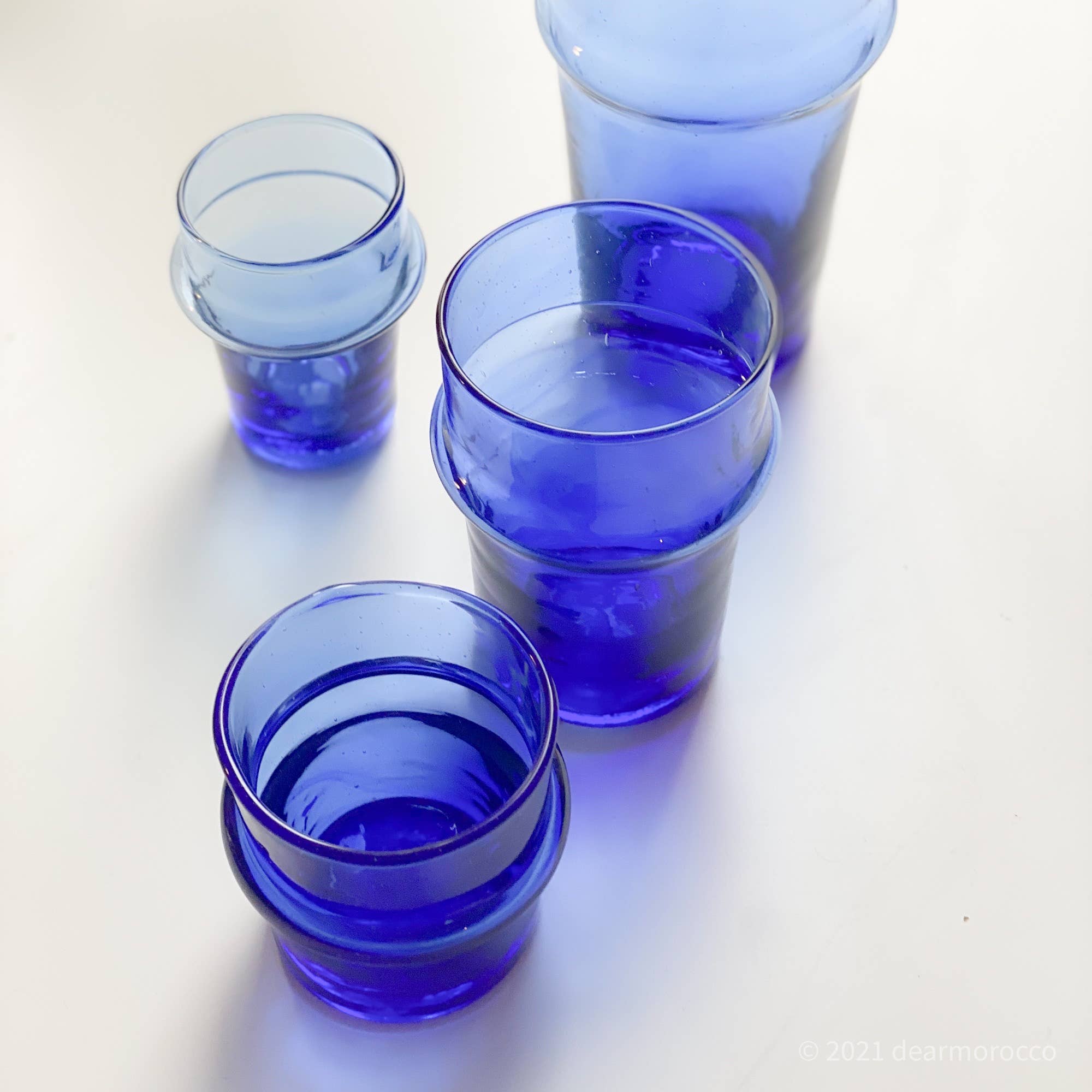 dear Morocco - Vente Verre/tasse - Verre à thé marocain recyclé BELDI bleu4