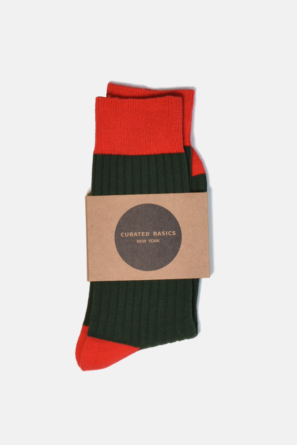 Curated Basics - Wholesale Socks - Men's - Green Ribbed Socks1