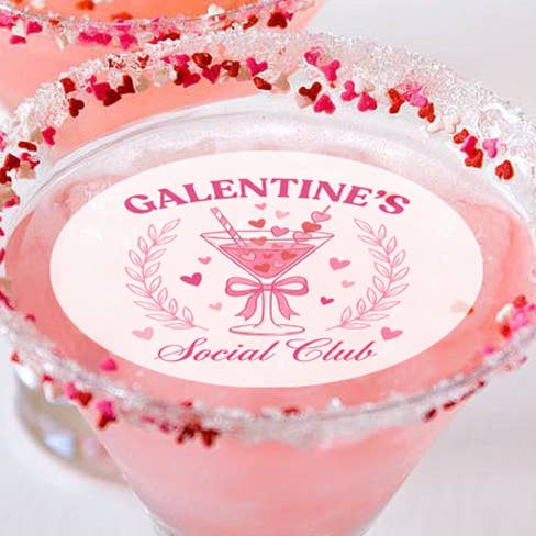 Galentine's Day Edible Drink Toppers Decor, Trendy Coquette for wholesale by Homespun Parties