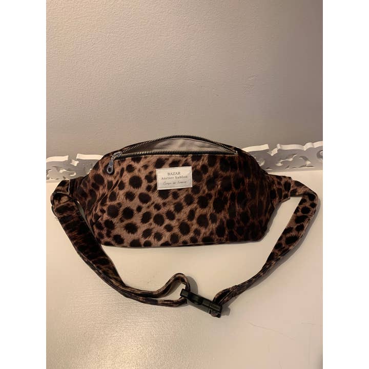 Bazar Atelier Sablon - Vente Sac ceinture – femme - Banane - Pile Poil Léopard