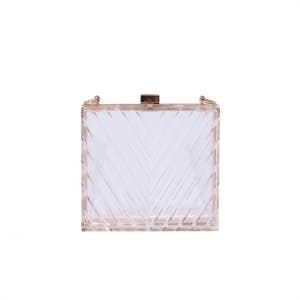Wholesale Women Fashion Clear PVC Envelope Bags Clutch Case Chain