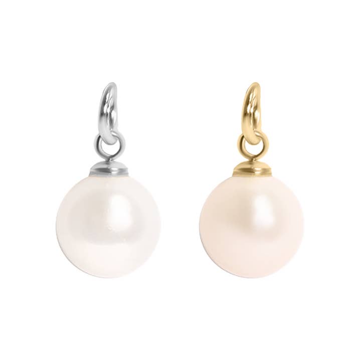 WJW - Wholesale Individual Charm/Pendant - 8mm Glass Pearl Charms