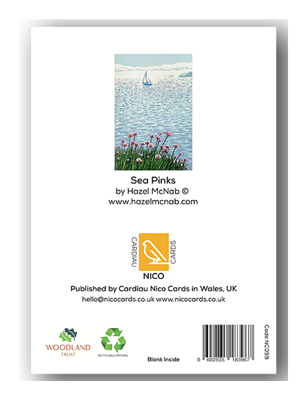 Cardiau Nico Cards - Wholesale Everyday Greeting Card - NC059 Sea Pinks - Hazel McNab1