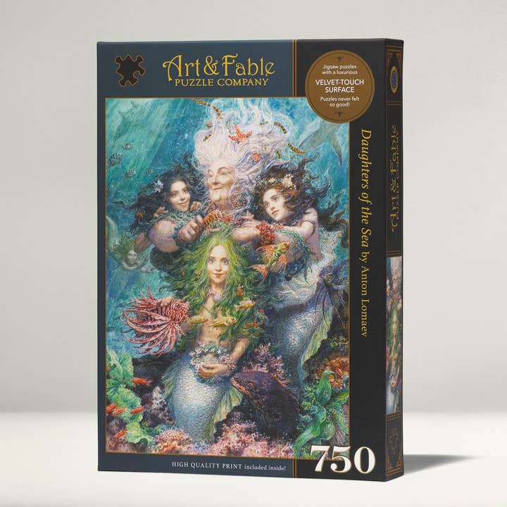 Filhas do Mar; quebra-cabeça de toque de veludo de 750 peças por atacado de Art & Fable Puzzle Company, LLC