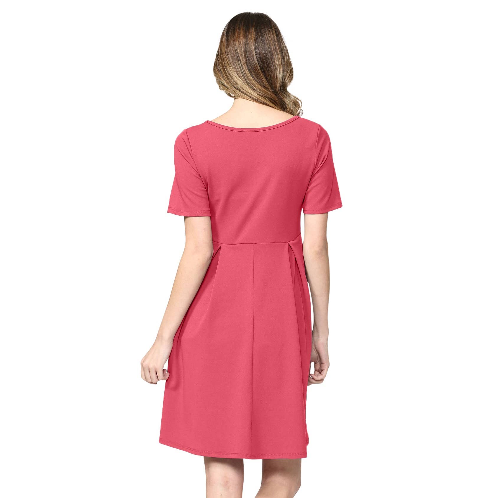 Hello Miz - Wholesale Dress - Maternity - Pleated Round Neck Maternity Skater Dress6