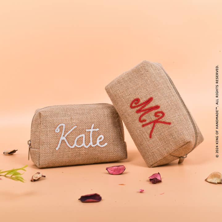 King Of Handmade - Wholesale Makeup/Cosmetic Bag - Personalized Makeup Bag - Cosmetic Bags - jute bags
