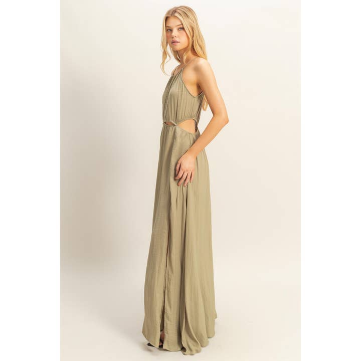 HYFVE - Wholesale Dress - Women's - HF25E129-Side Cutout Side Slit Maxi Dress