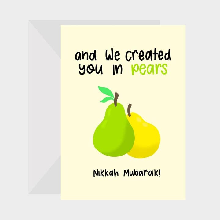 Criámos-te em Peras Cartão de Saudação por atacado de Marhaba Prints
