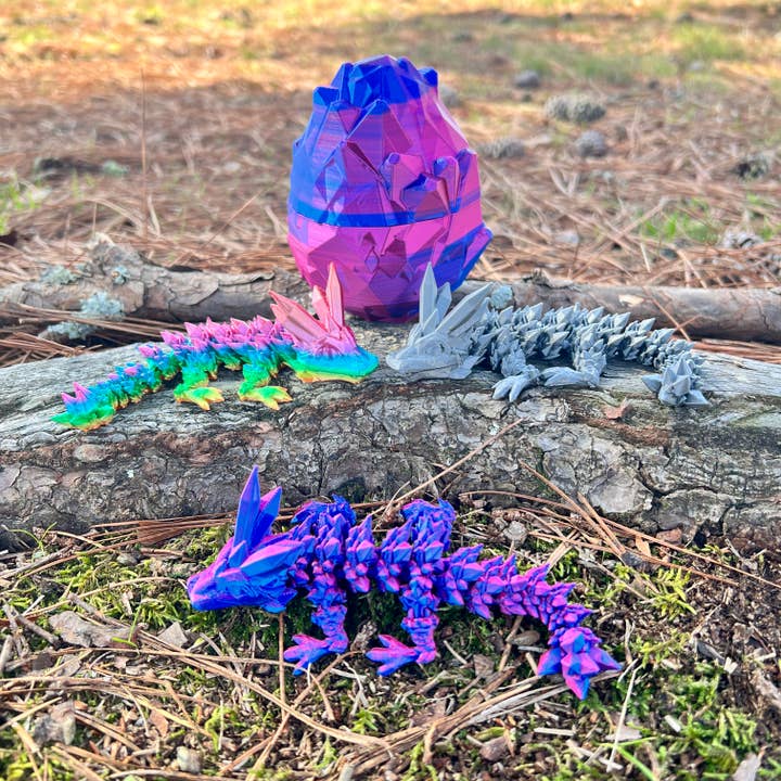 NumanPrints - Wholesale Fidget Toy - Kids - Baby Crystal Dragon & Egg Gift Idea 3D Printed Fidget Toy